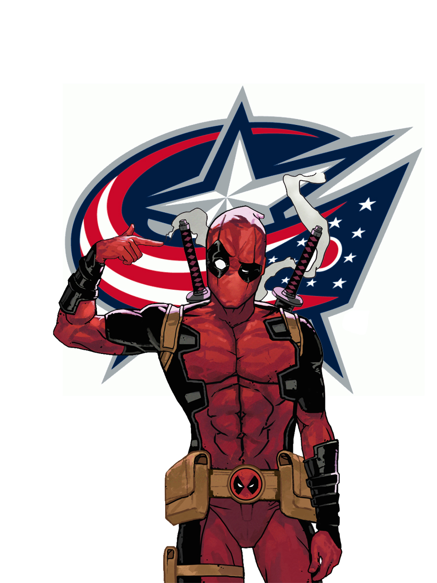 Columbus Blue Jackets Deadpool Logo vinyl decal